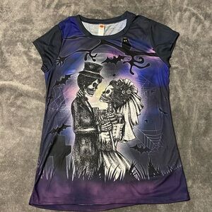 Halloween 💀🦇 Juniors Cap Sleeve Screen T-Shirt Size Juniors Large(11-13)